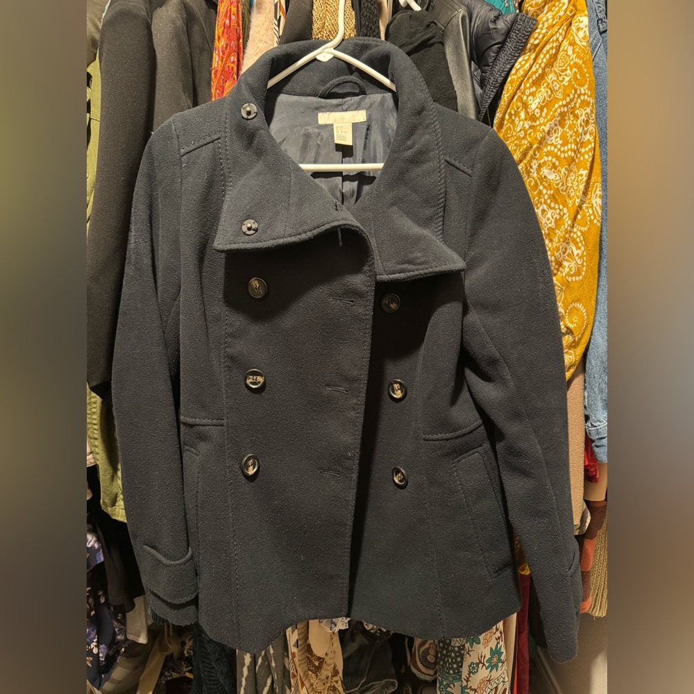 H&M Women’s Navy Blue Jacket Size 6